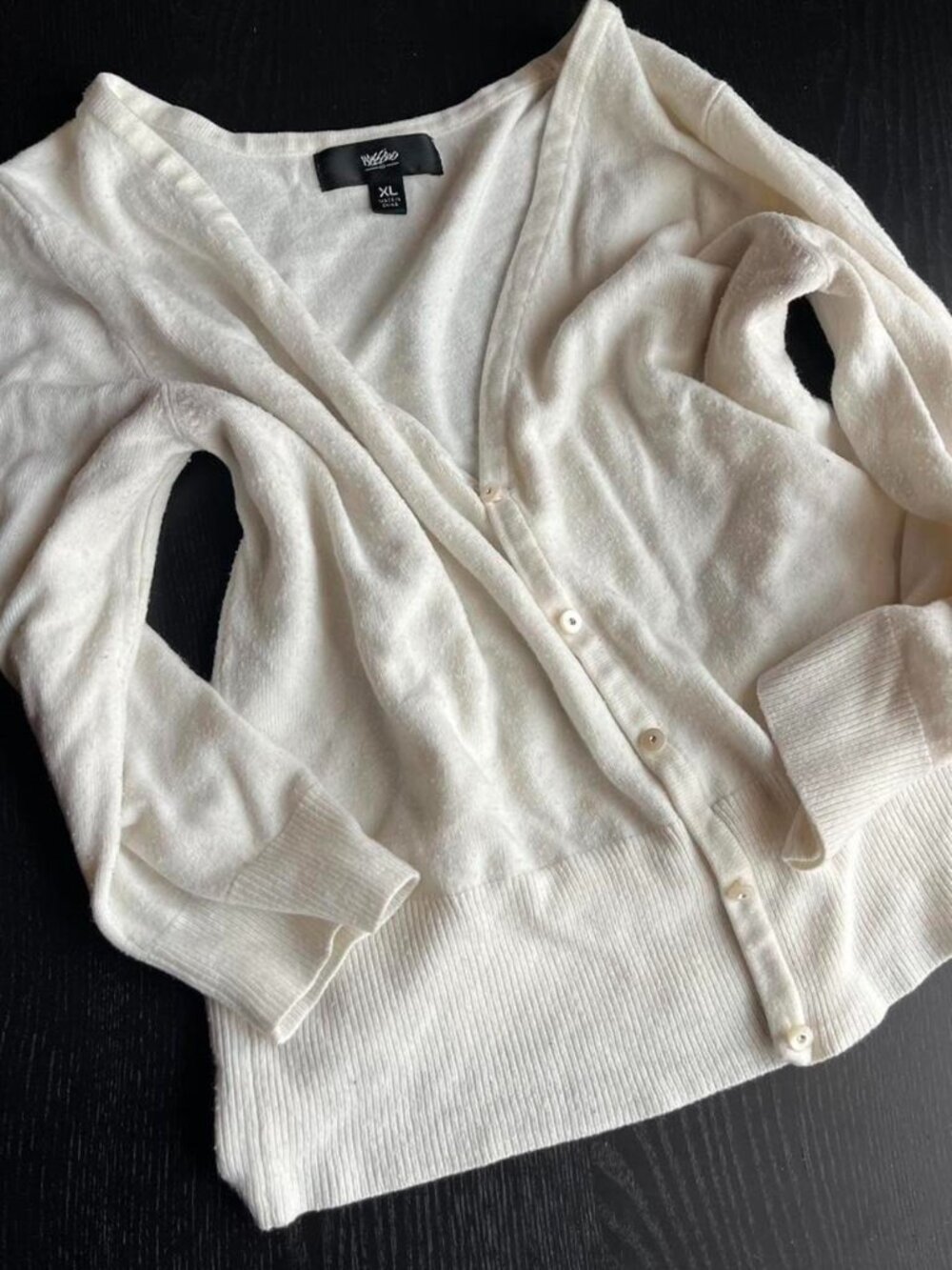 Mossimo Cream Lightweight Button-Down Cozy Cardigan